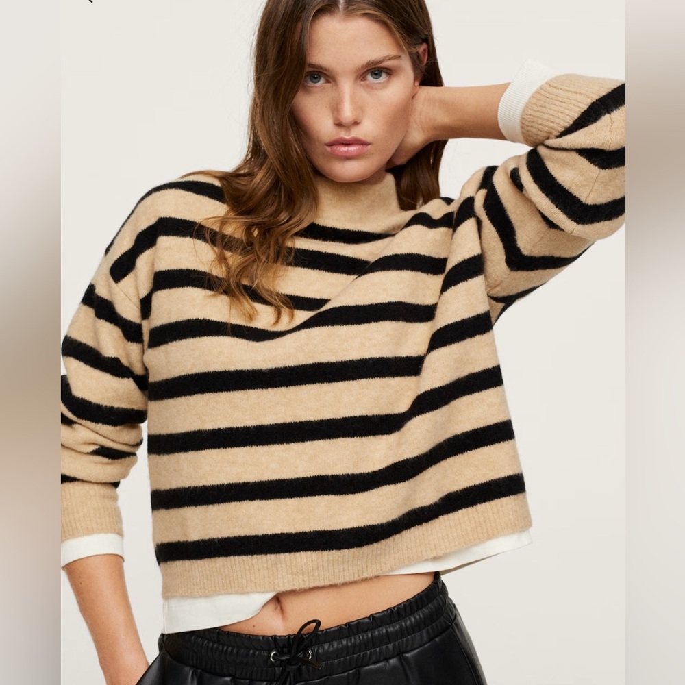 Mango Knitted Cropped Sweater Size S